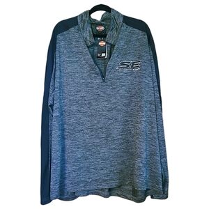 Harley-Davidson Screamin Eagle Mens Size 4XL Gray and Black Quarter Zip Pullover